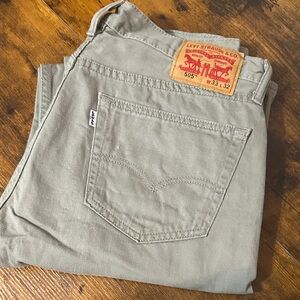 Levi's Men's 505 Khaki Straight Jeans like new 33 x 32